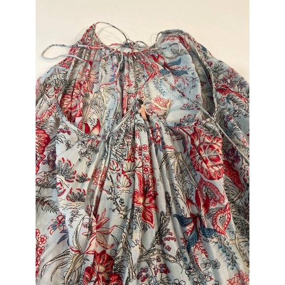 Z & V Flowy Floral Tassel Dress Nighty With Adjustable Straps & Pom-Pom Trim - Picture 2 of 9